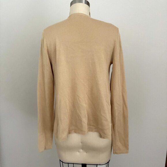 Lilly Pulitzer Women's Open Front Cardigan Gold Metallic Tan Size XS - Picture 3 of 5